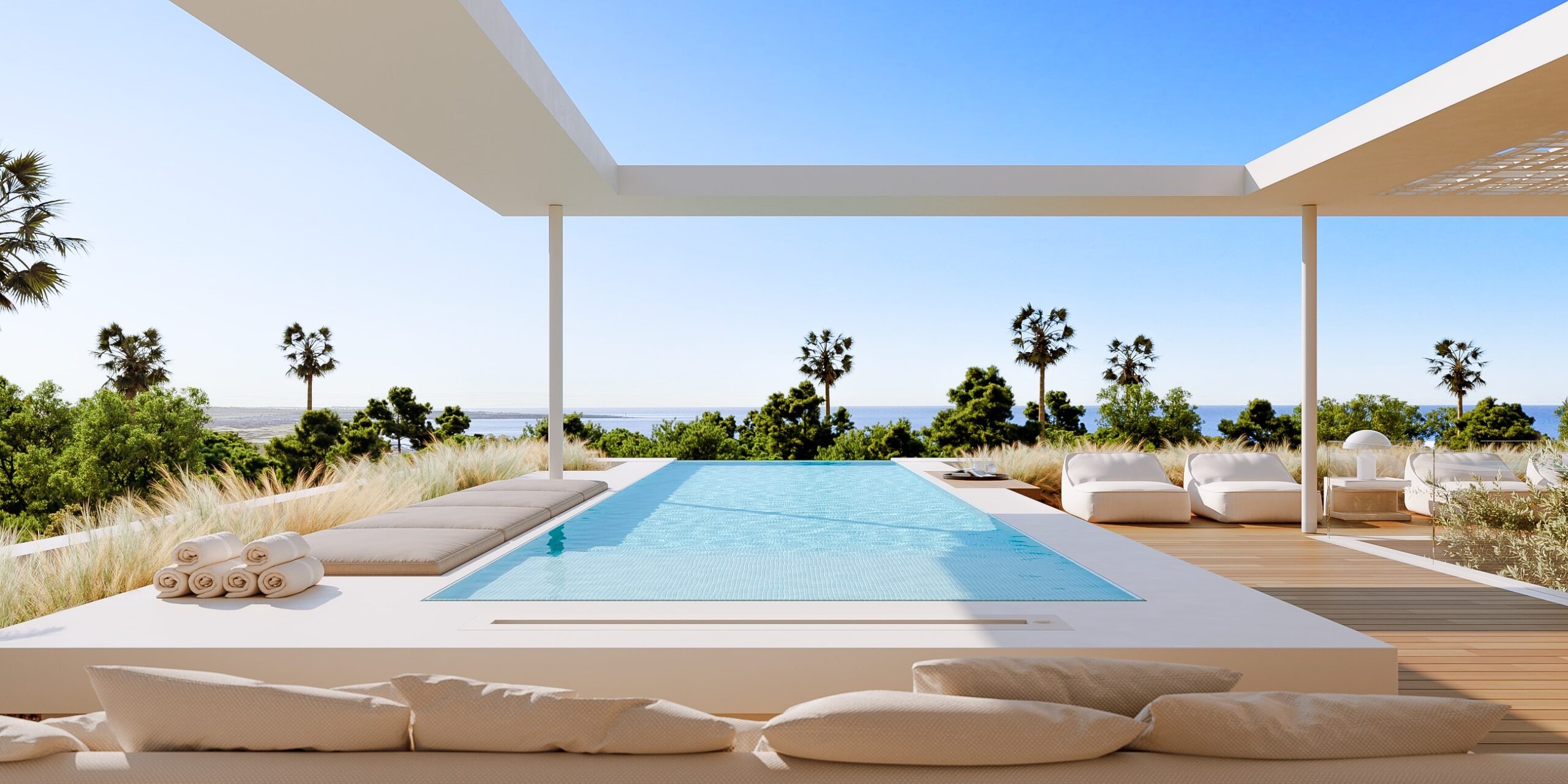 Solar-heated private pool with Aegean sea view — Faidras Residences